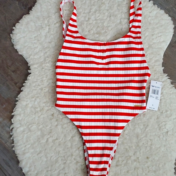 Roxy One Piece Ribbed Stripped Swimsuit - Picture 4 of 13